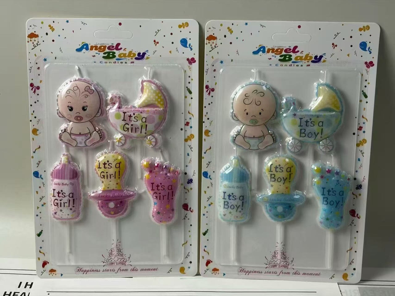 Baby shower candle pick set