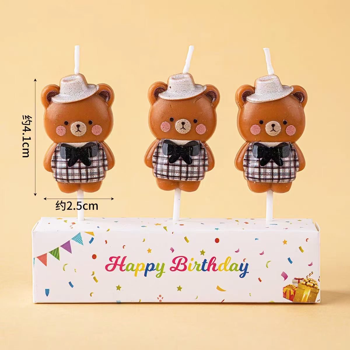 Cowboy teddy bear birthday candle