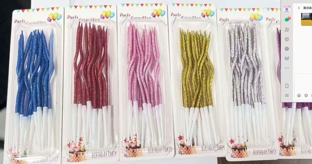 Glitter wavy birthday candle collection