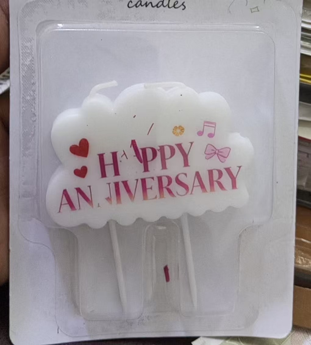Happy anniversary cloud candle