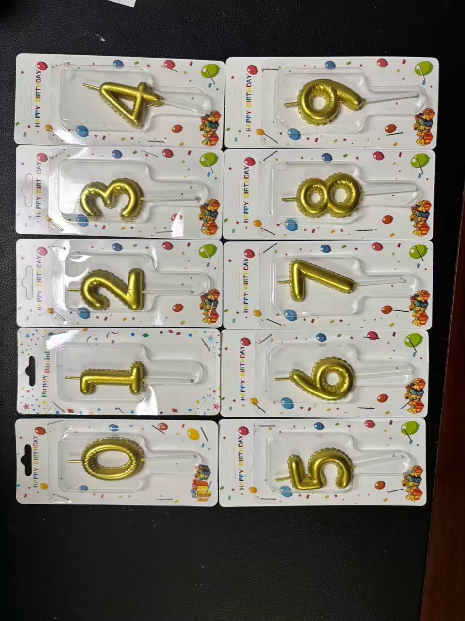 Gold foil number candle collection