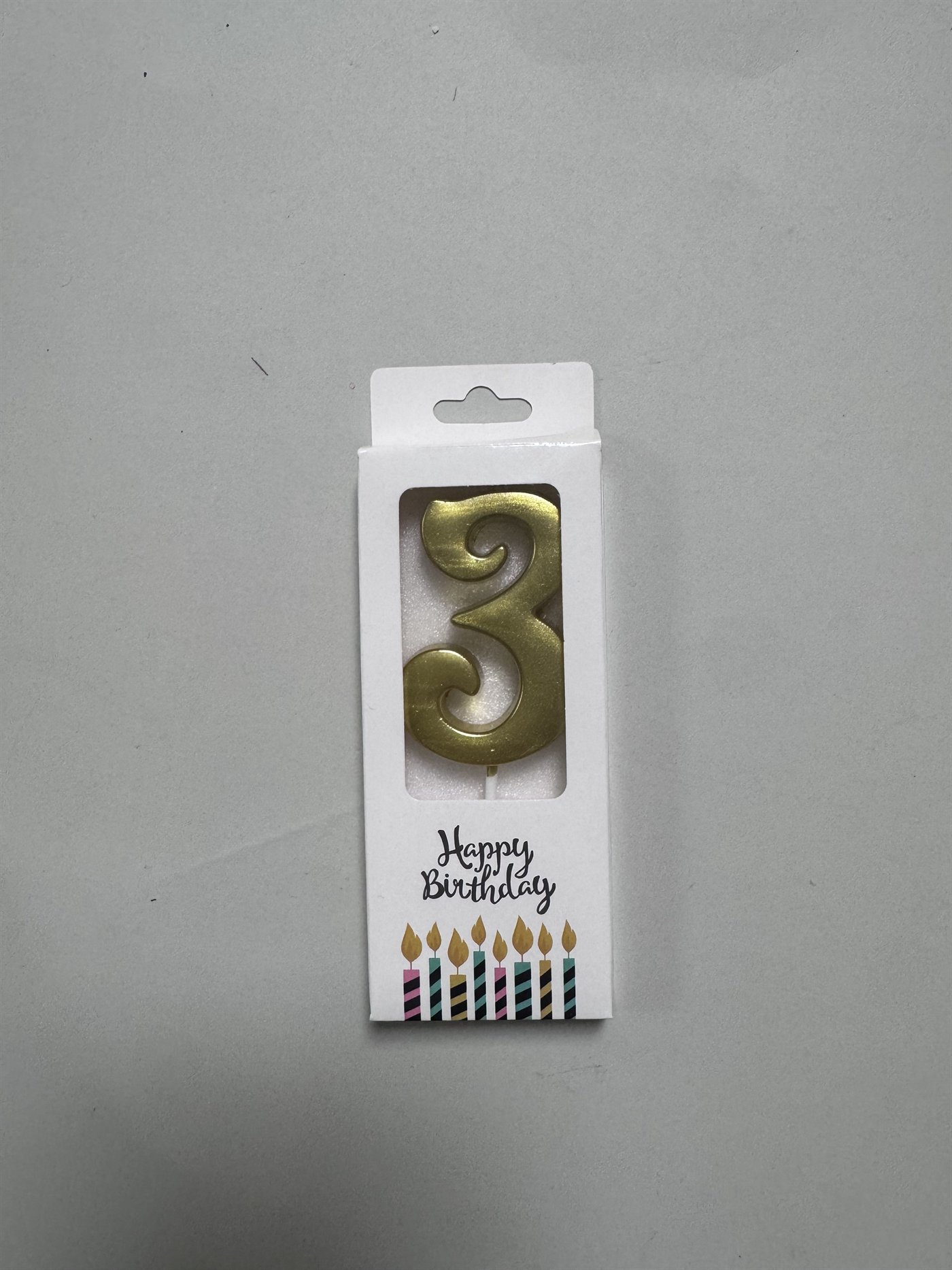 Decorative Gold Number 3 Candle wholesale packaging