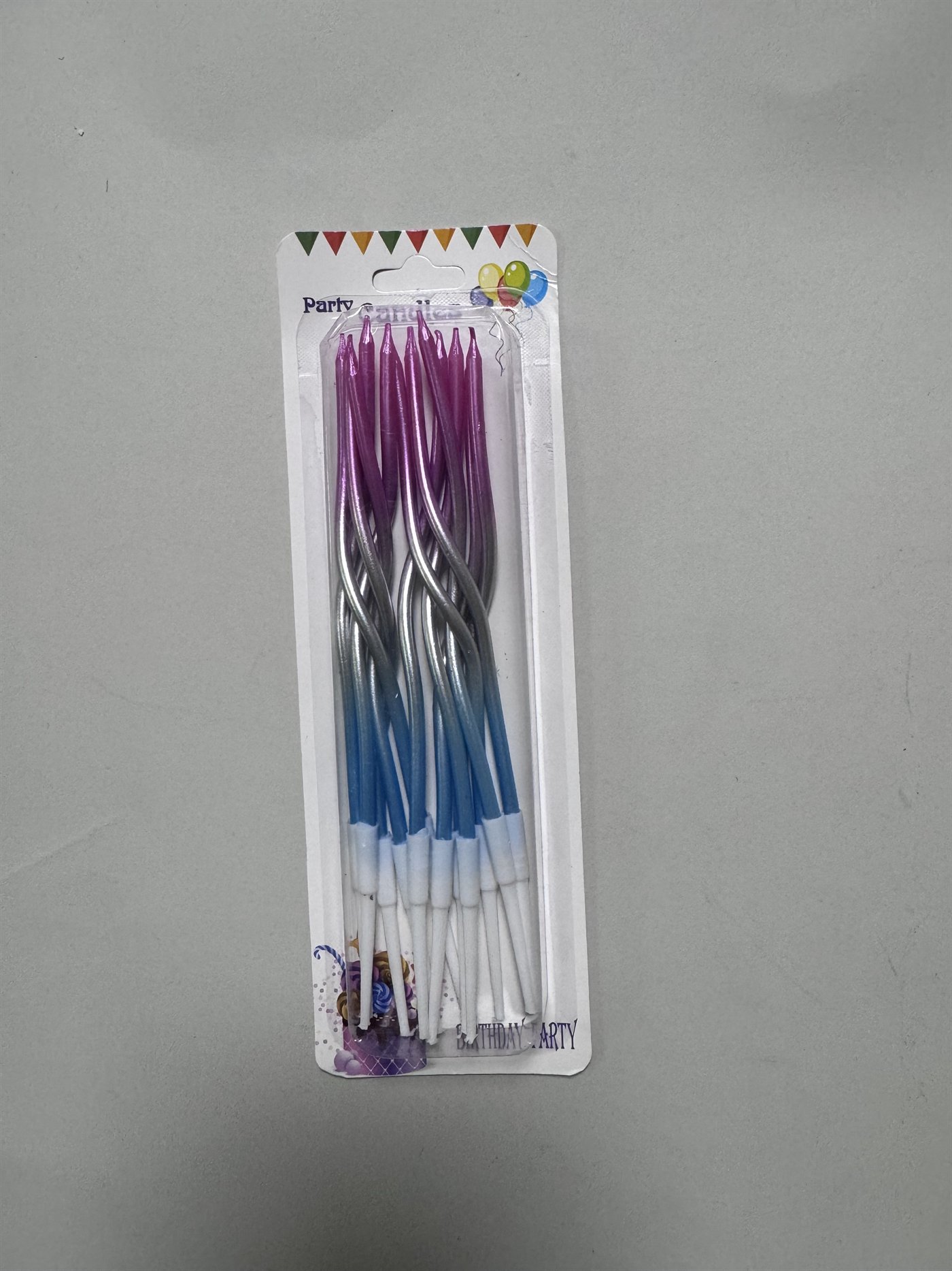 Purple blue metallic wavy birthday candles
